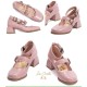 Iris Corolla Tulips Chunky Heel Shoes(Reservation/5 Colours/Full Payment Without Shipping)